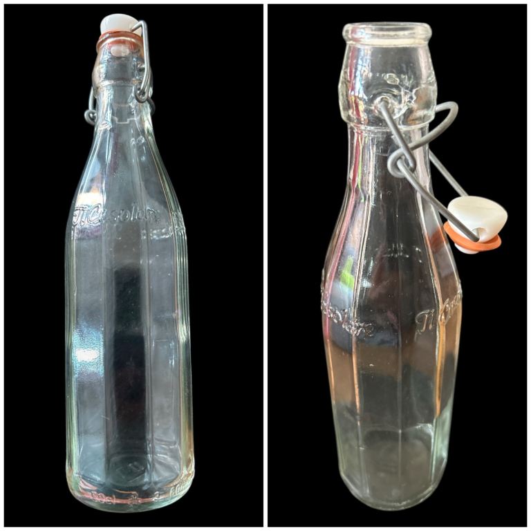 x3 Empty Il Casolare Olive Oil 1/2 Litre 500ml Glass Bottle Flip Top Craft Water