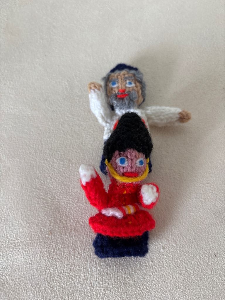 Vintage hand knitted puppets 