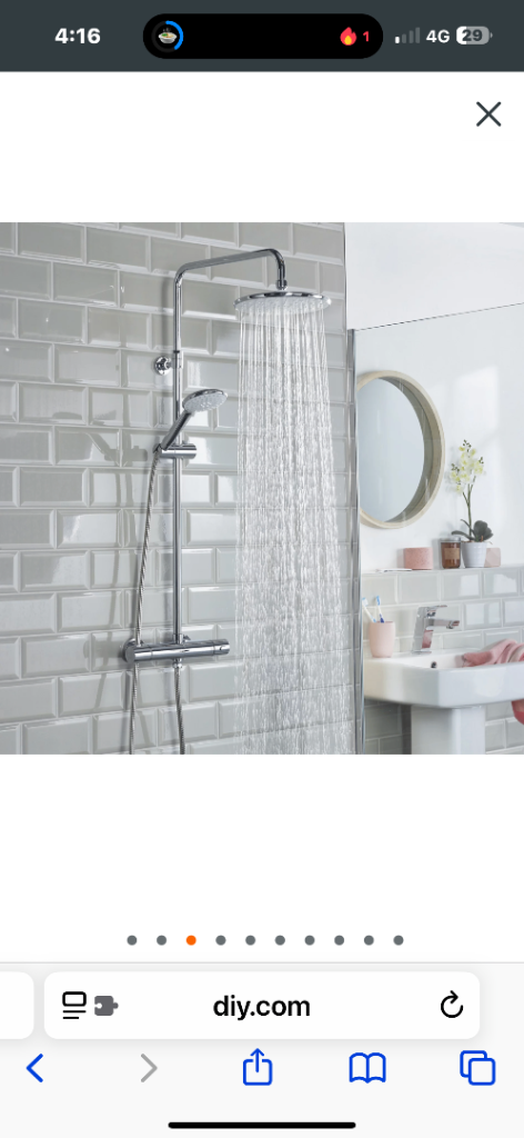 New Modern Chrome Thermostatic Shower Kit with Handheld and Rainfall Head