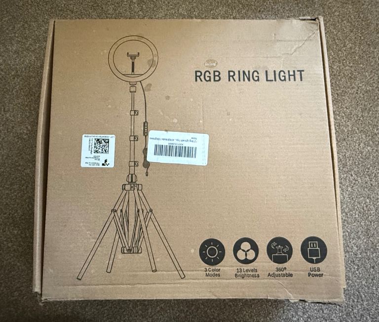 RGB Ring Light with 2x Tripod Stand – Boxed