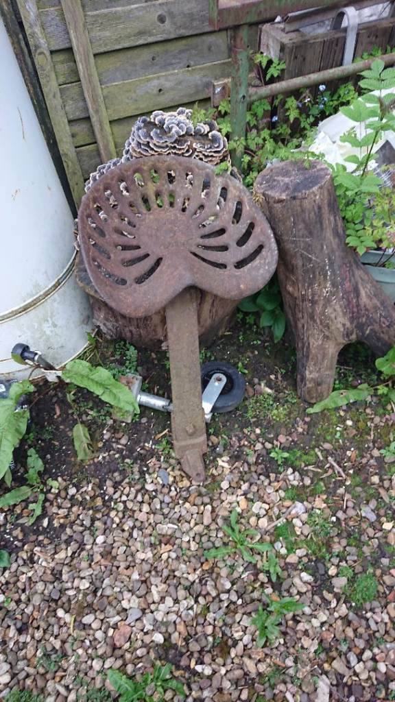 Old tractor implament seat bar stool man cave 