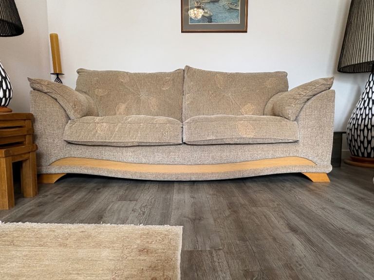 Soft Fabric Sofa and 2 Cuddle Chairs. 