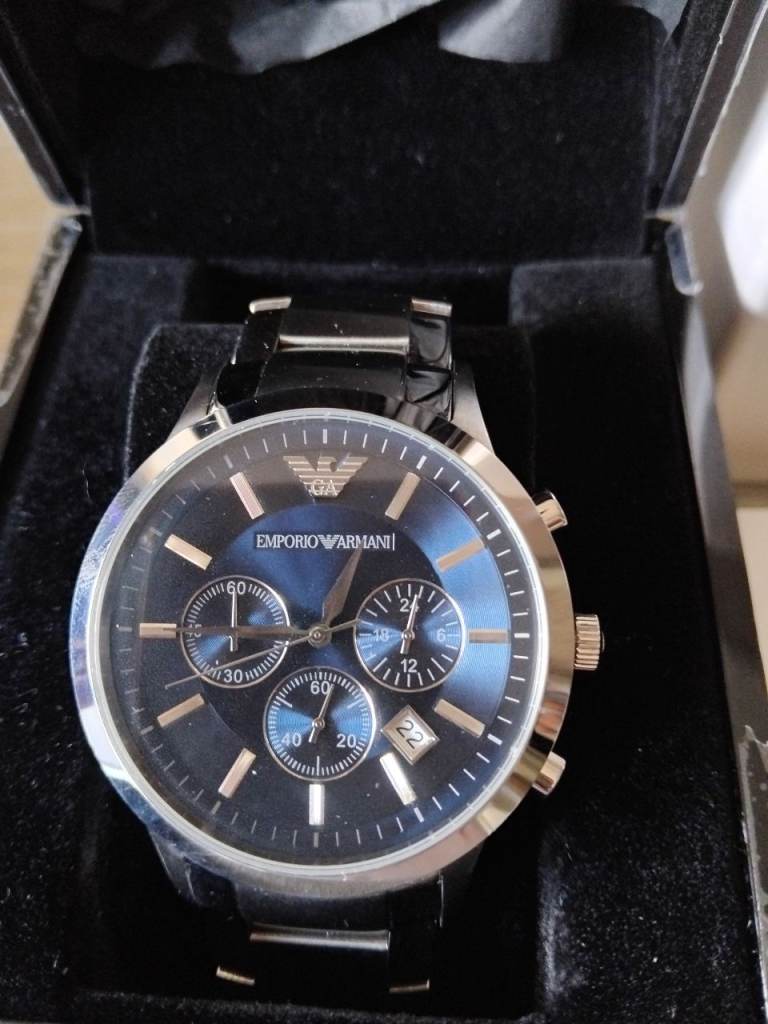 *SOLD* Emporio Armani Men's Renato Chronograph Watch - Blue Dial