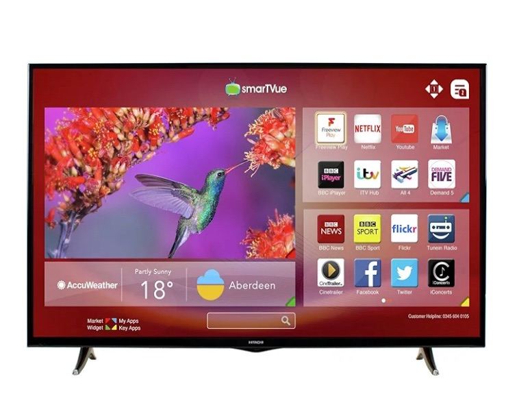 Hitachi 50” Smart TV in pristine condition.