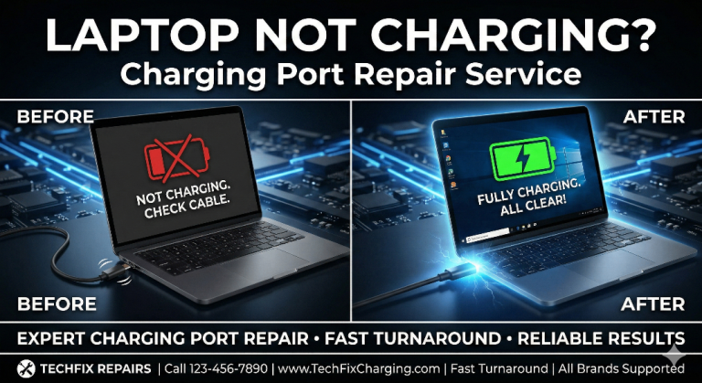 Laptop Charging Port Repair Wimbledon | DC Jack Fix | Power Diagnostics & Safe Soldering