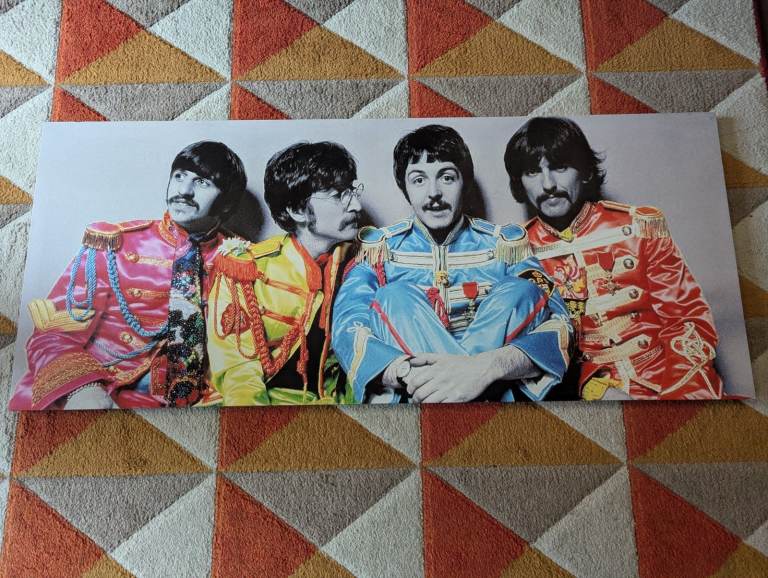 Large Beatles Canvas Print - Sergeant Pepper's outfits, colourful, very good condition
