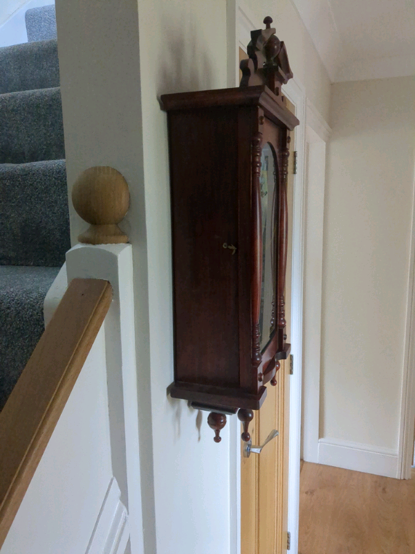 Collect from Bournemouth mahogany chiming WALL CLOCK Works PERFECTLY 