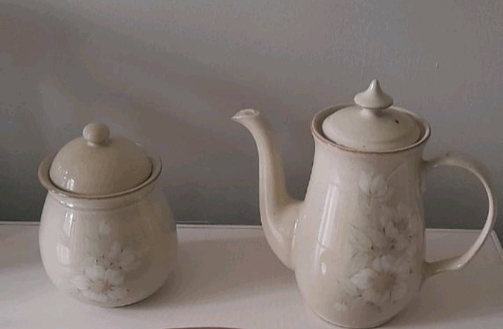 Denby Daybreak Coffee Pot and Tea / Coffee / Sugar Caddy