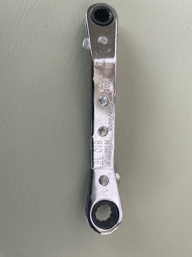 Snap on blue point ratchet spanner