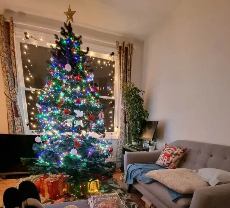 Beautiful Artificial Christmas Tree with Lights & Decorations