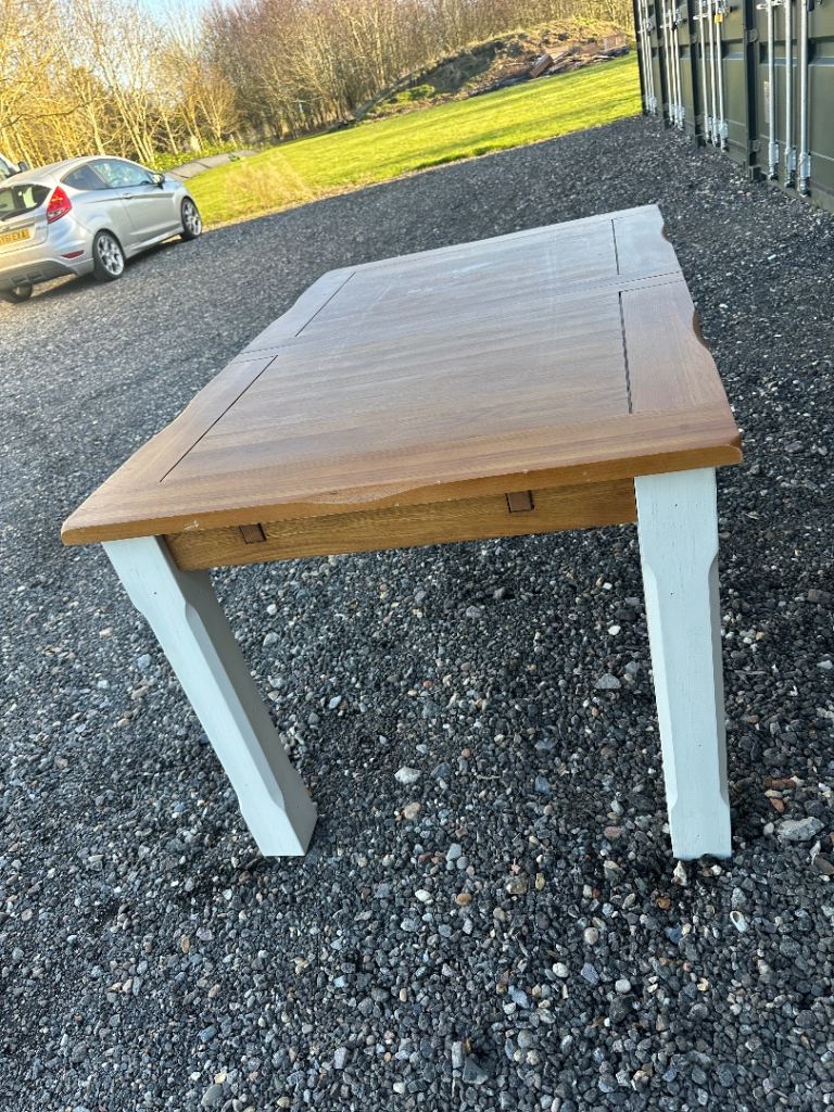 Oak Furnitureland Rushmore Farm House Solid Oak Dining Table Rustic Heavy Quality