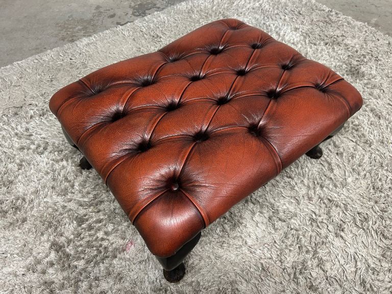 BROWN CHESTERFIELD FOOTSTOOL DELIVERY AVAILABLE 
