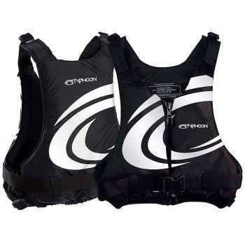 Buoyancy Safety Life Kayak Boat Jacket Black Silver Size L / XL Typhoon Adult 50n
