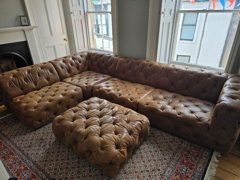 Alexander and James Baker 5 Piece Modular Leather Sofa