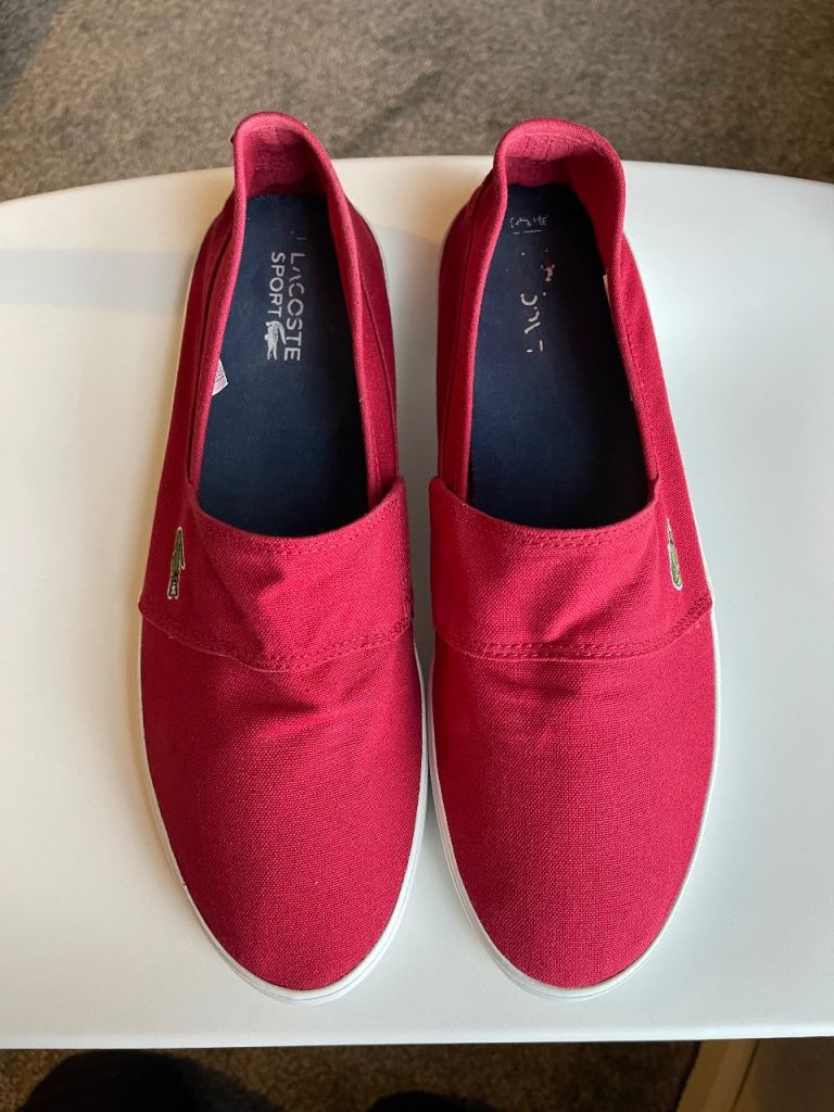 Lacoste Marice Leisure Smart Canvas Mens Summer Sneakers in Red Size 10 UK