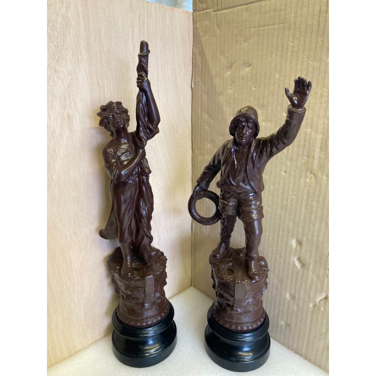 Antique Spelter Figures 