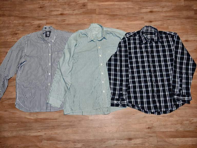 3 x Mens Long sleeved Men Shirt bundle - Medium 