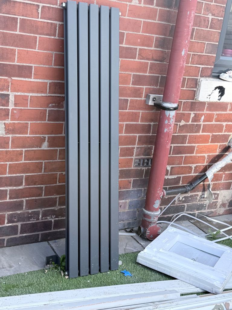 Modern Grey Vertical Radiator – Good Condition