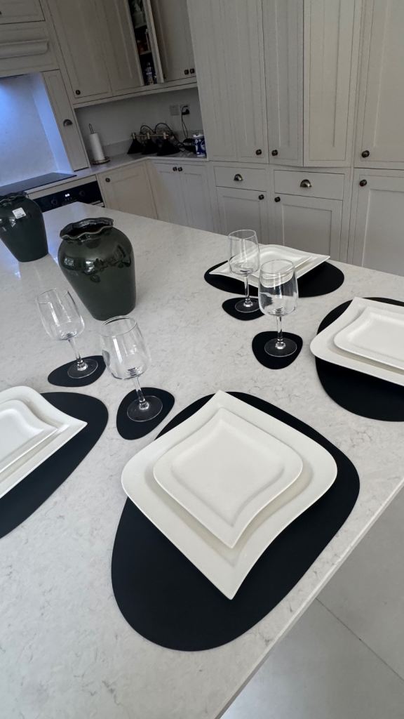 Black leather Table mats 