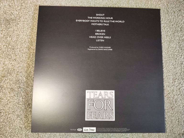 Blood Records X Tears For Fears Songs From The Big Chair 1/1000  💿💎