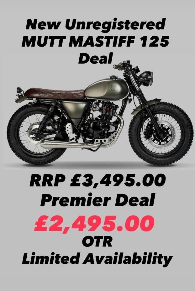 New Unregistered Mutt Mastiff 125 Motorcycle with Warranty 