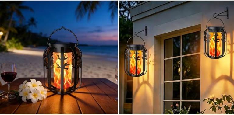 Gen2 Realistic Flickering Flame Hanging Solar Lantern
