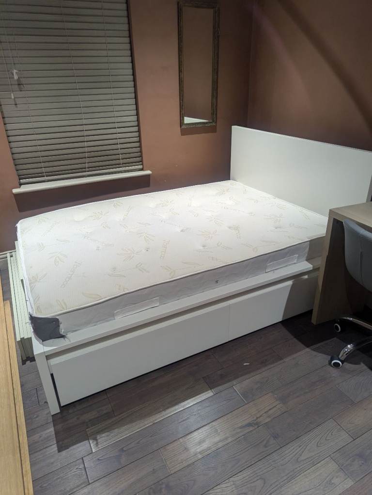 image for Double bed frame and mattress, barely used