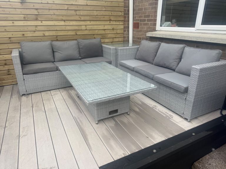 Grey outdoor corner sofa set