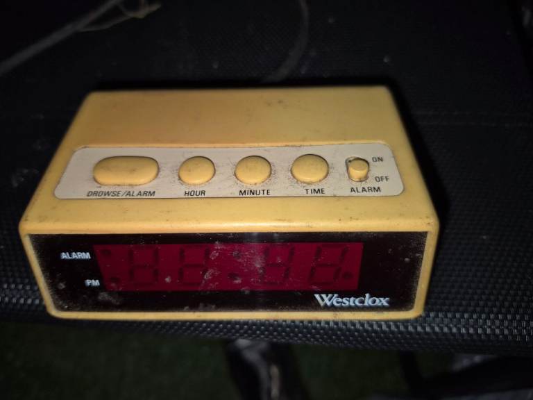 Westclox Digital Alarm Clock – Yellow, Fair Condition