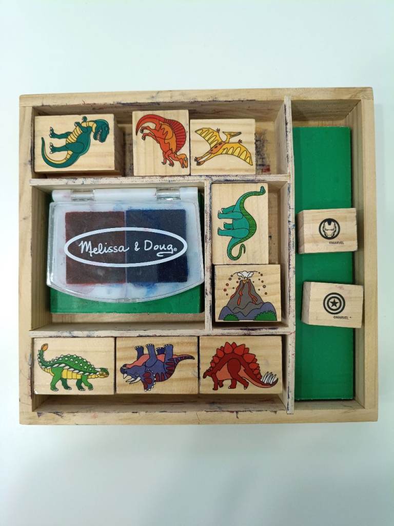 Melissa & Doug Wooden Stamps Set + 2 Marvel Stamps - FREE