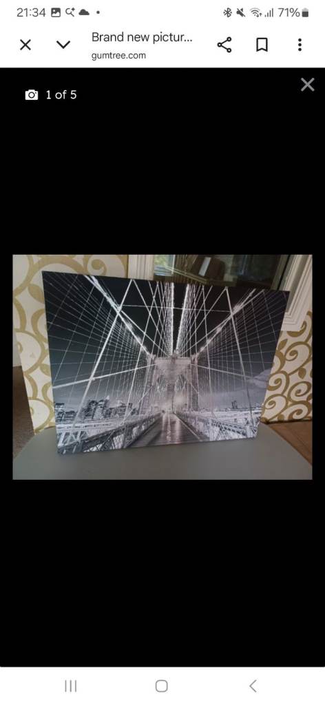 Large Black and White Canvas Print - Brooklyn Bridge