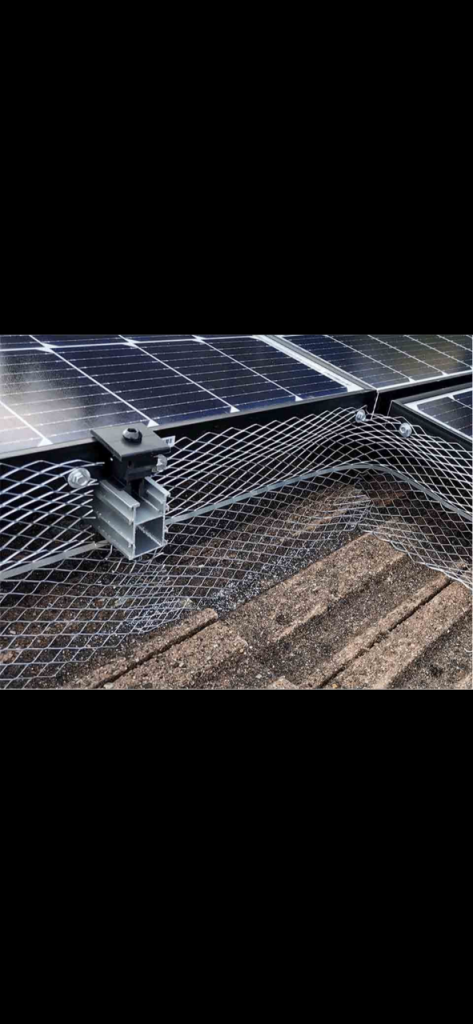 Solar panel bird protection + gutter cleaning