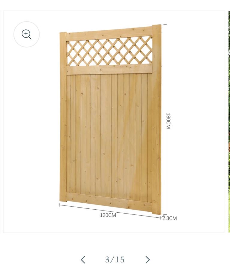 New timber garden gates pair with tressel top