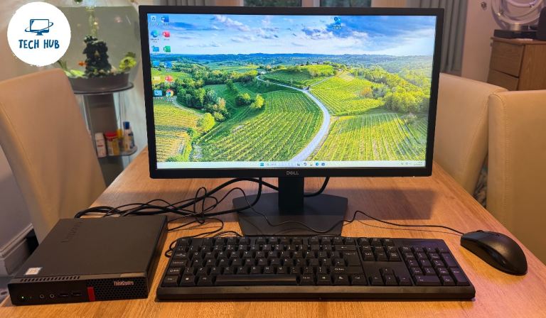 Lenovo ThinkCentre i3 8GB 256GB SSD Windows 11 PC Dell 22" Monitor Bundle