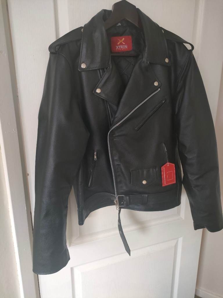Mens Brando style leather jacket
