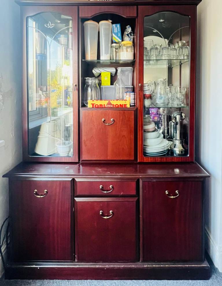 FREE.Glazed dresser wall unit book shelf shelving