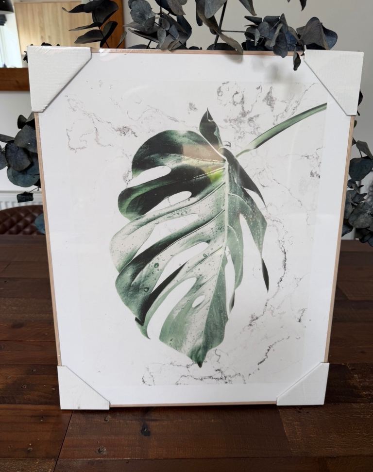 Orange Wallz Wet Leaf Print, Framed (40x50cm) – New