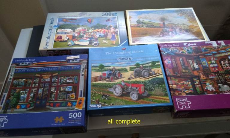 5 ALMOST NEW JIGSAW  ALL COMPLETE 
