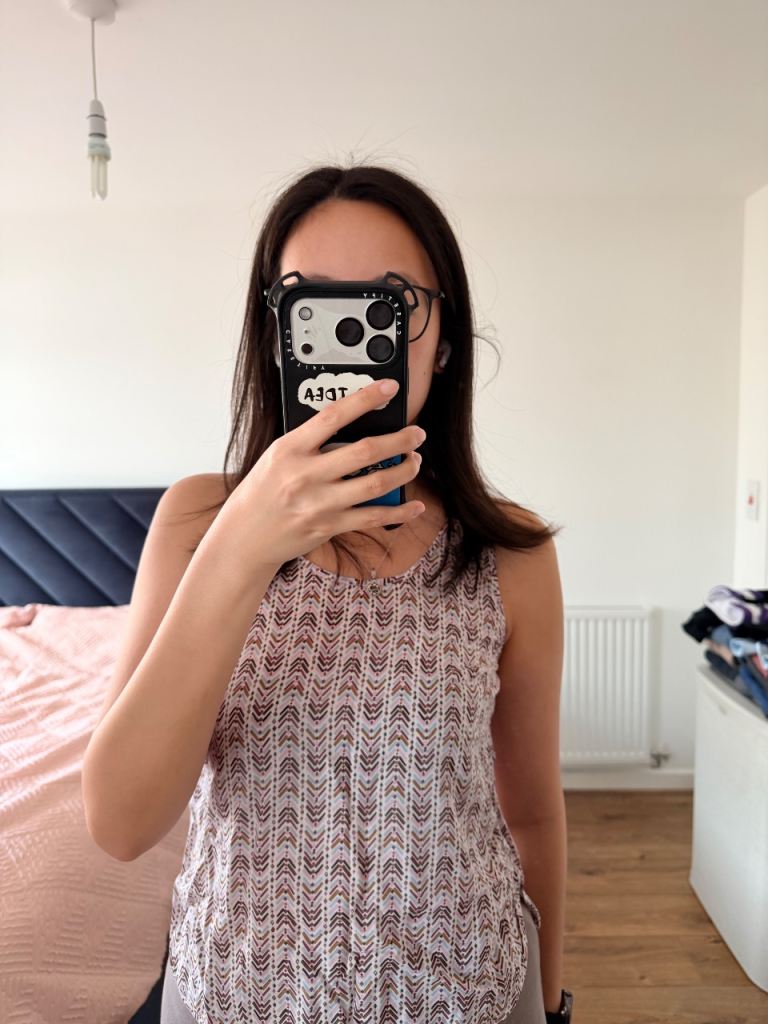 H&M Patterned Viscose Vest Top, Size EUR 32 (UK 2)
