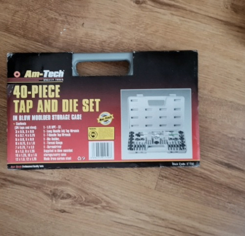 Am-Tech Tap and Die Set 40Pcs Metric Bearing Steel Threading Tool Hi-Spec