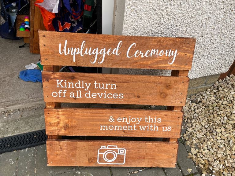 Unplugged ceremony Sign (Pellet)  