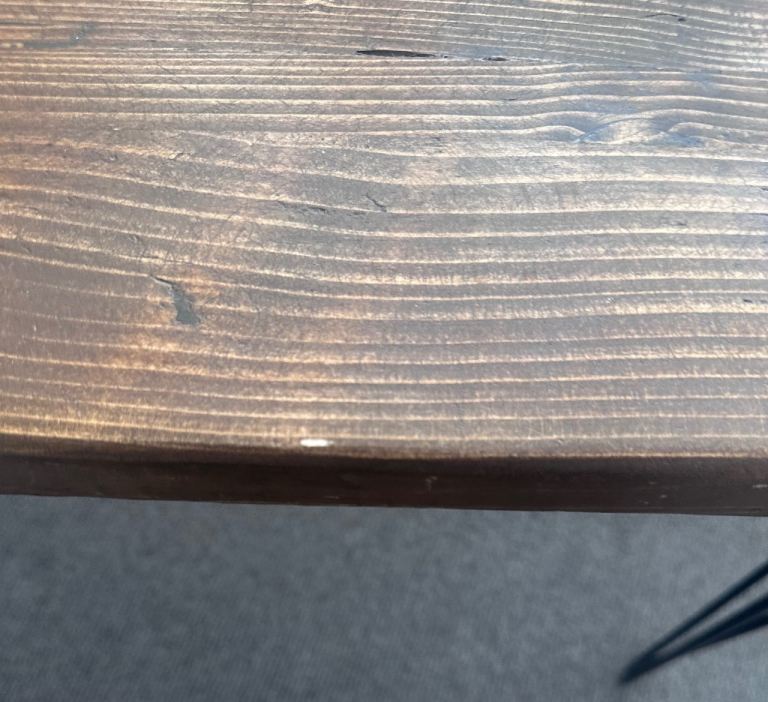 Wooden desk with monitor shelf
