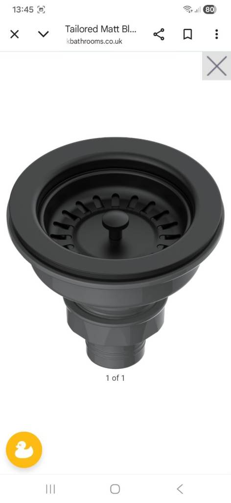 Kitchen sink basket waste black 