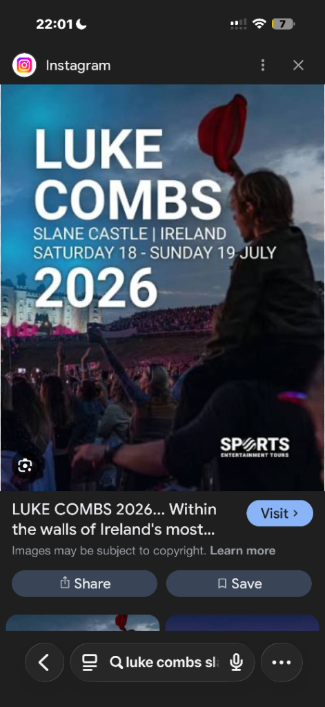 Luke Combs Slane Castle, 19/07/26