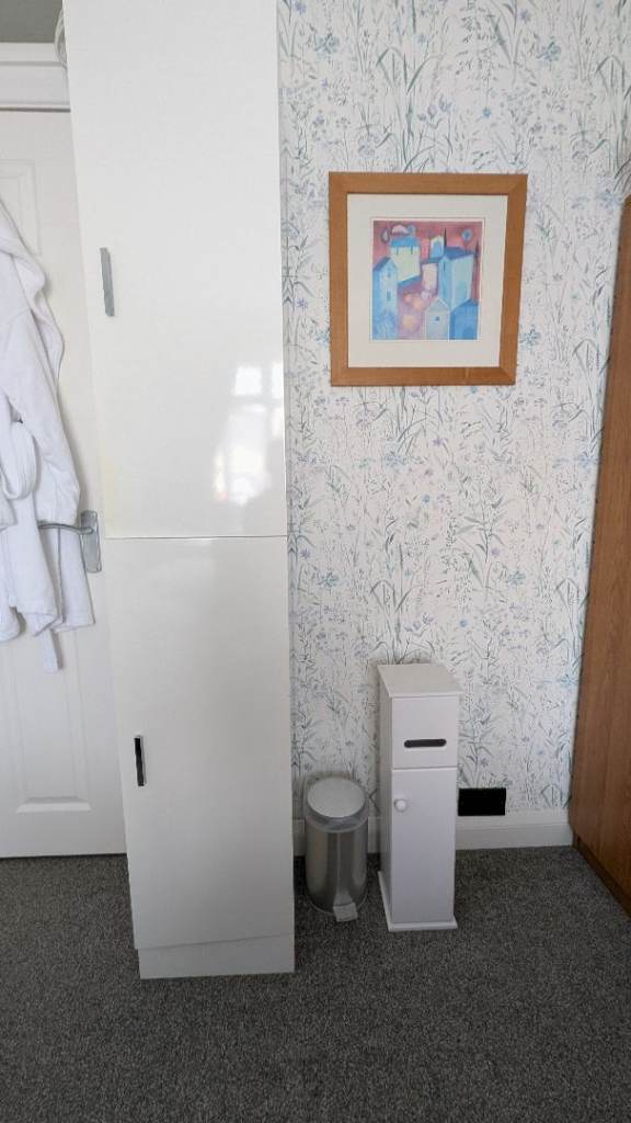 White Tall Storage Cabinet & Small Floor Unit