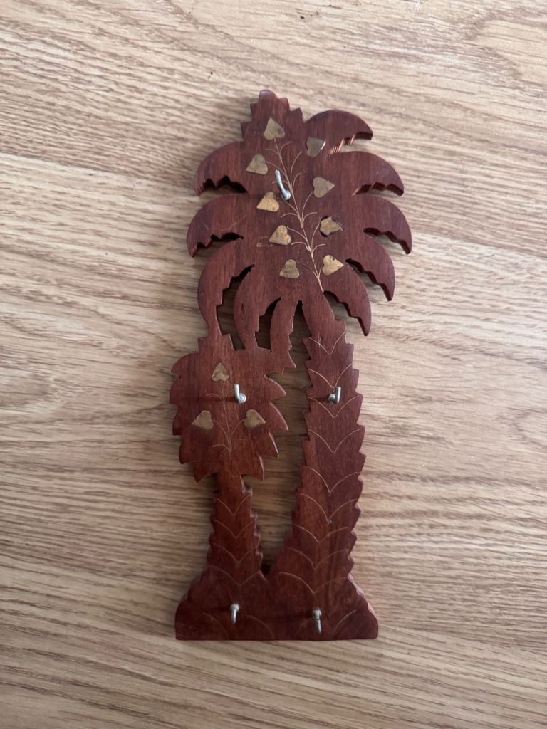 Wooden Palm Tree Key Holder - Good Condition