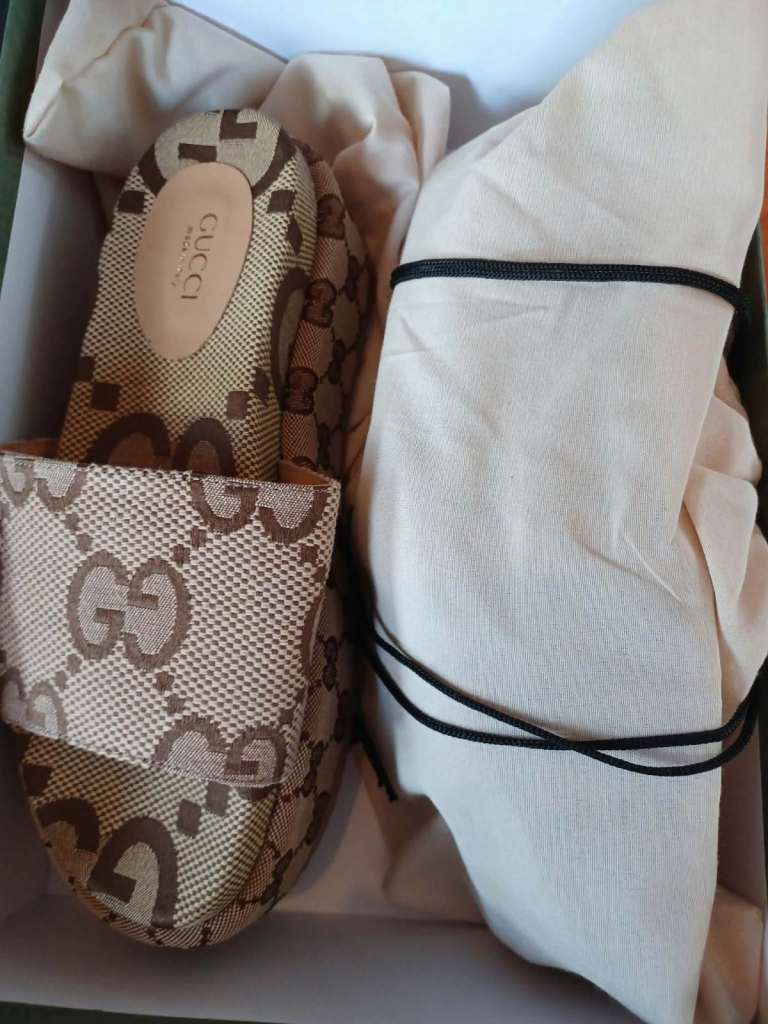 GUCCI Women's Monogram Slides - Brand New in Box