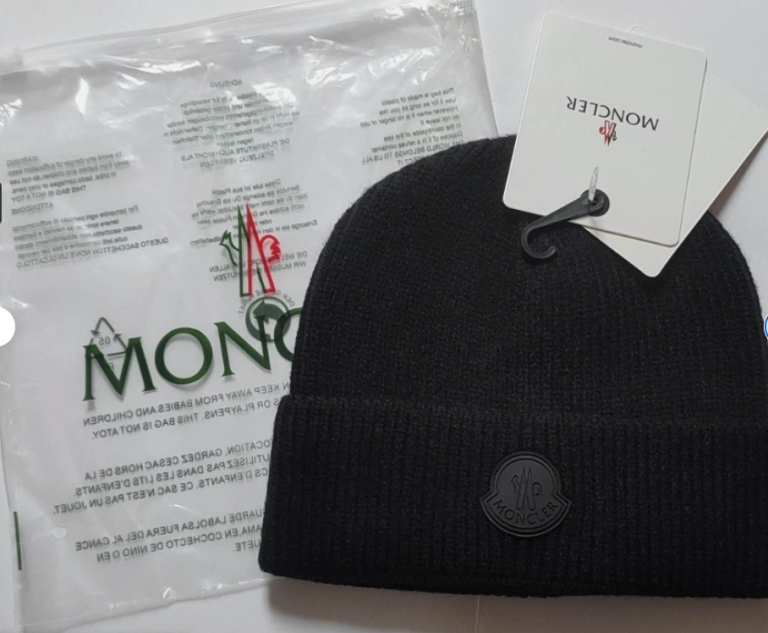 Moncler Beanie Hat - Black OR White Badge - One Size - Warm & Comfortable