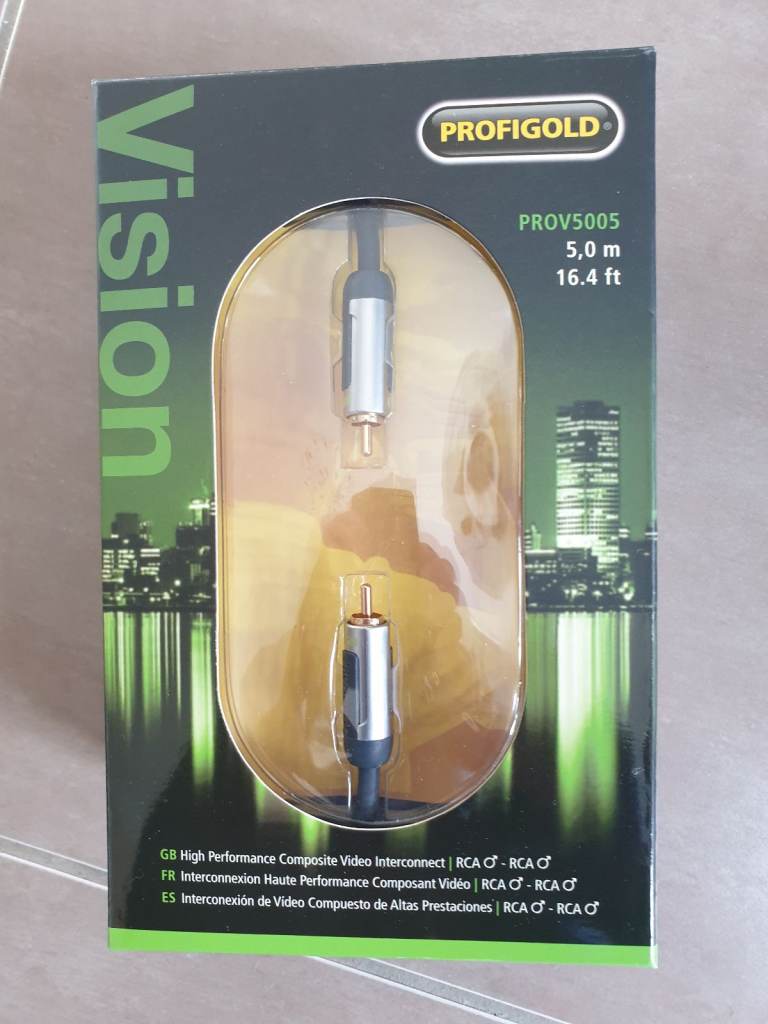 Gold RCA 5mtr lead, 3 for £10, subwoofer, video etc