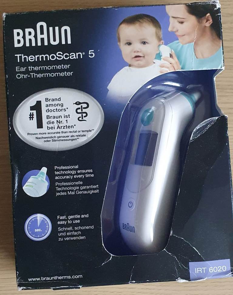 Braun ThermoScan Ear Thermometer barely used boxed Moving out of country sale